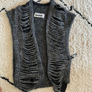 Black grey cardigan by Uma Wang size xs